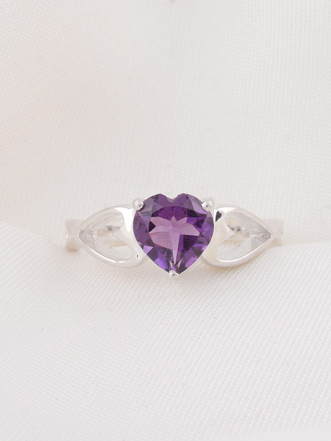 

HIFLYER JEWELS 925 Sterling Silver Amethyst-Studded Finger Ring, Purple