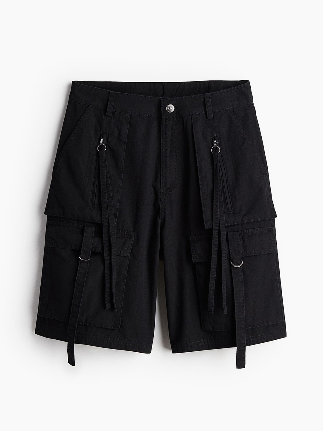 

H&M Women Cotton Cargo Shorts, Black