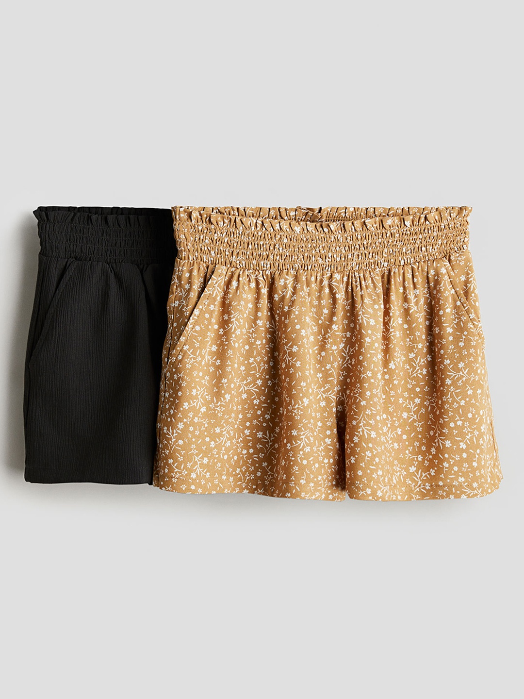 

H&M Girls 2-Pack Pull-On Shorts, Beige