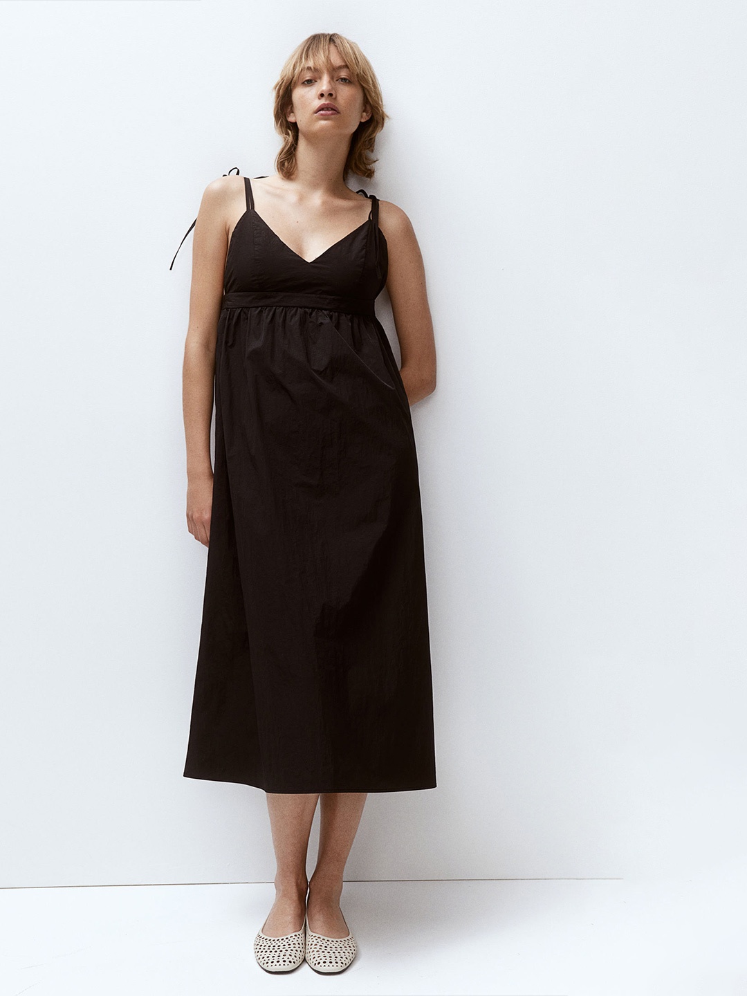 

H&M Tie-Strap Nylon Dress, Black