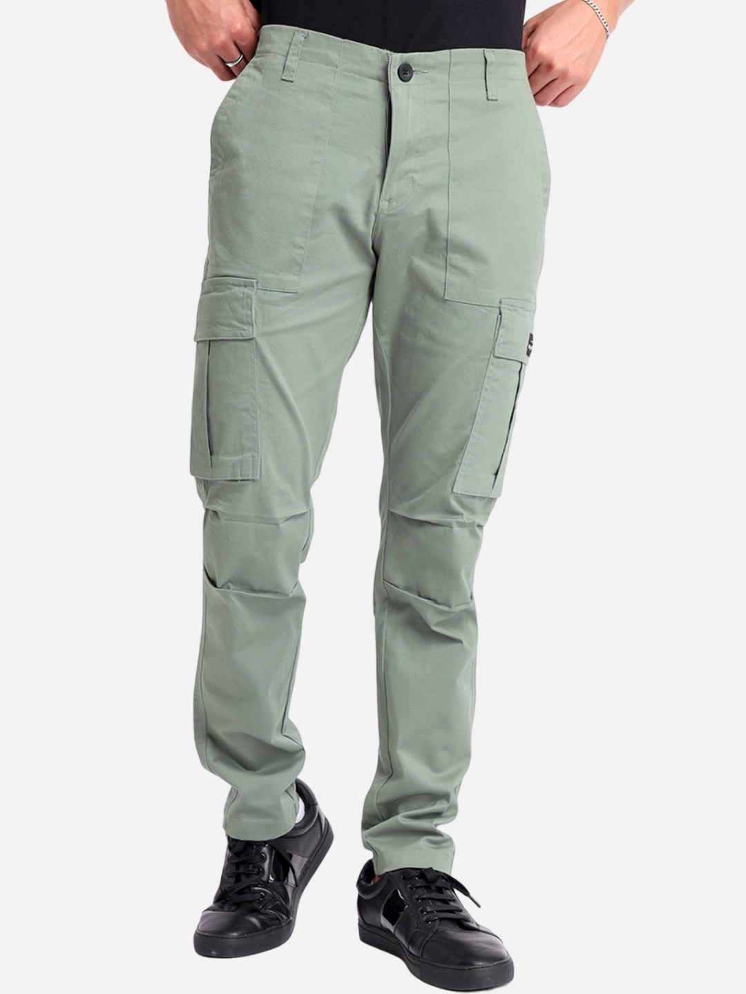 

Beyoung Men Original Cotton Cargos Trousers, Green