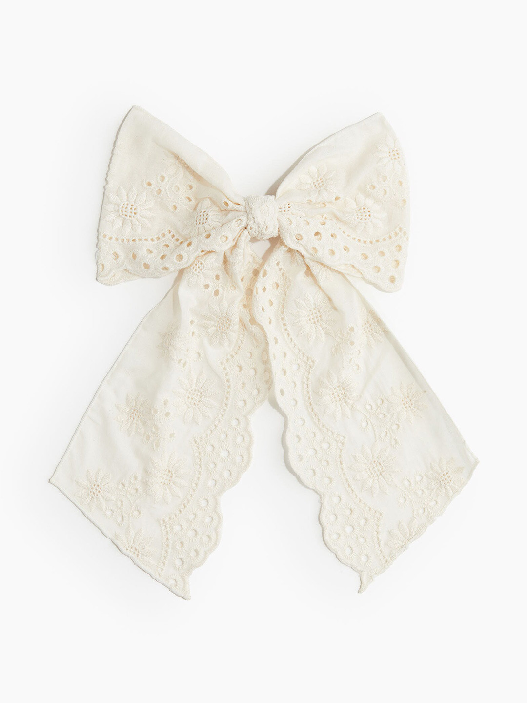 

H&M Embroidered Bow Hair Clip, White