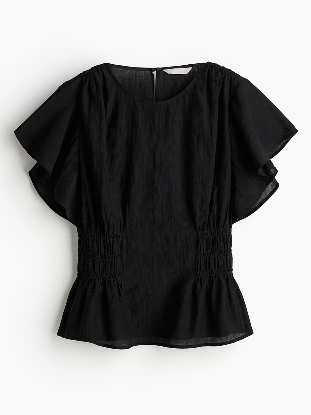 

H&M Women Textured-Weave Blouse, Black