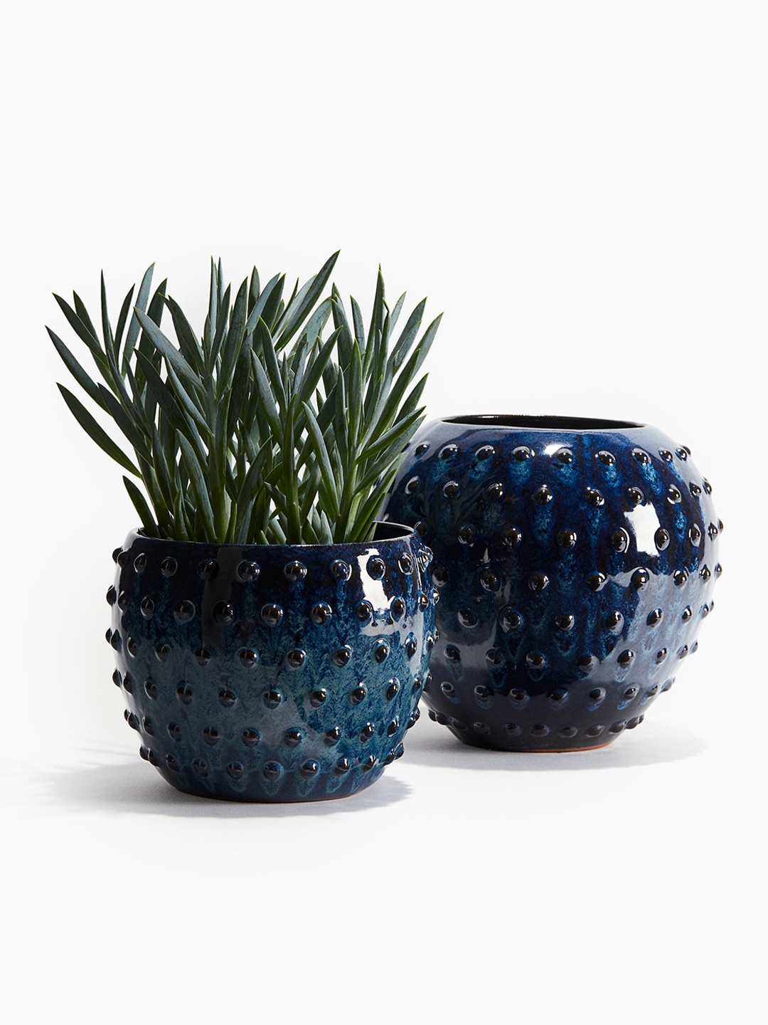 

H&M Blue Reactive-Glaze Hobnail Plant Pot