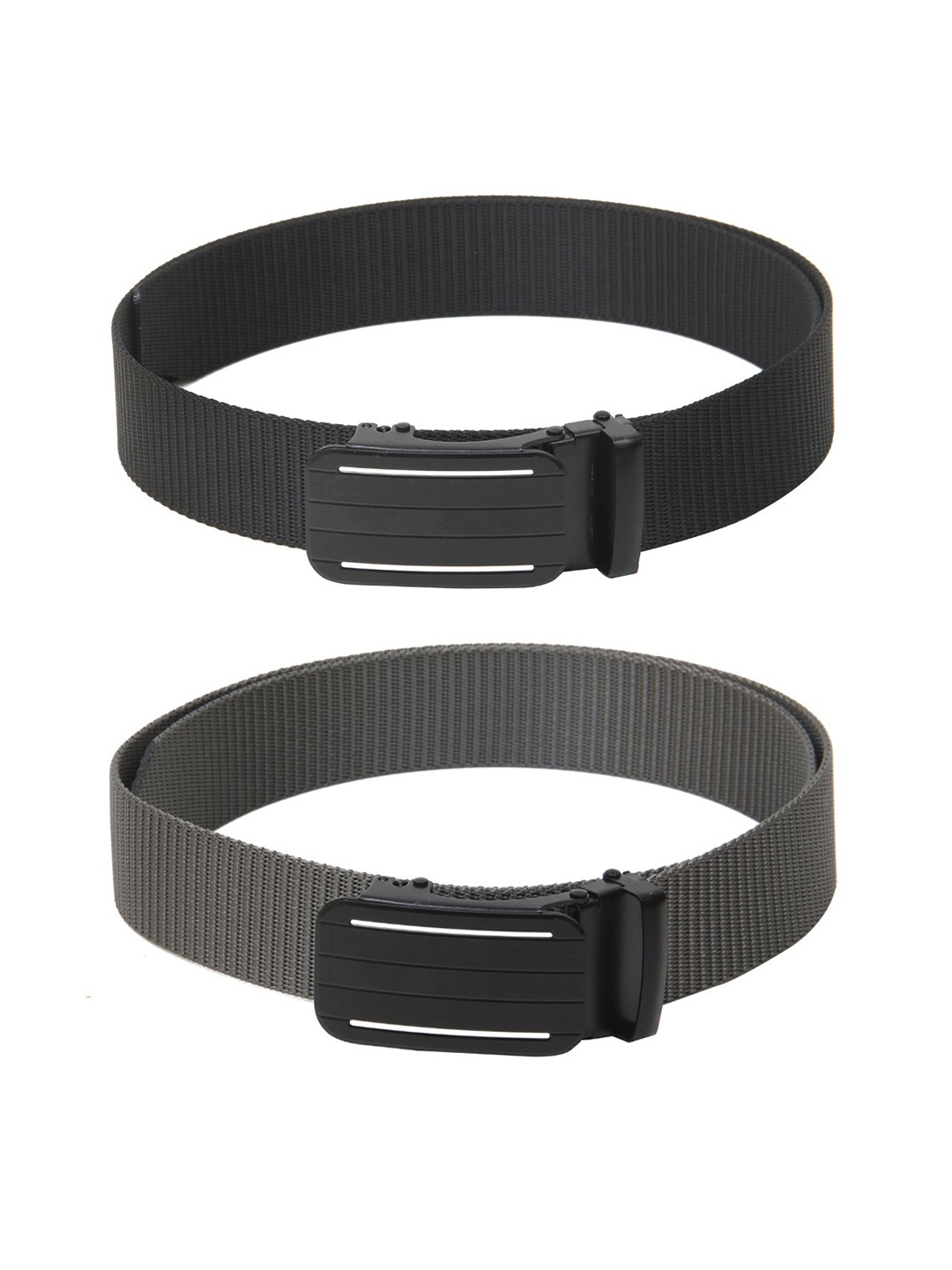 

Calvadoss Men Set Of 2 Textured Canvas Belt, Black