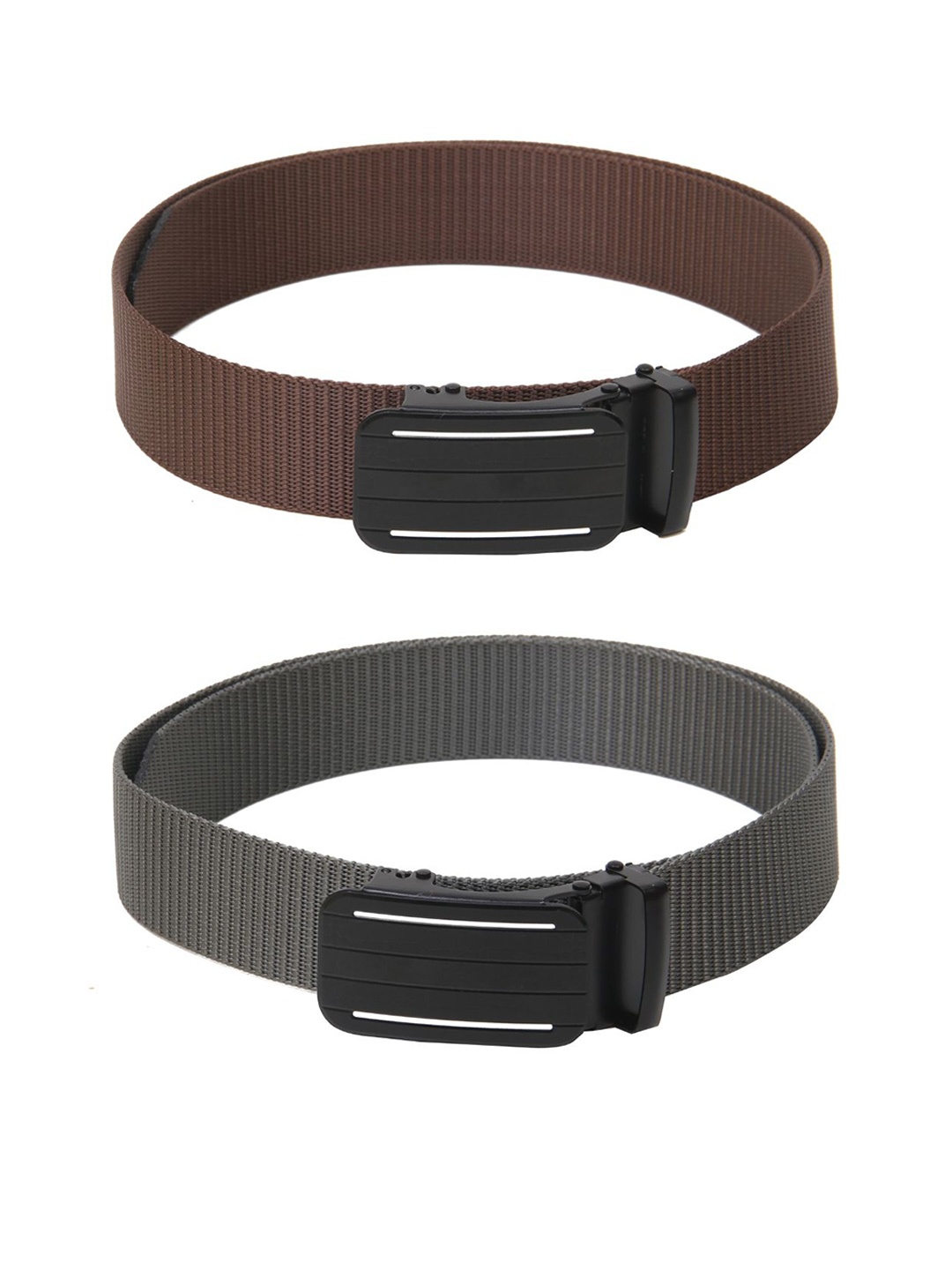 

Calvadoss Men Set Of 2 Textured Belts, Brown
