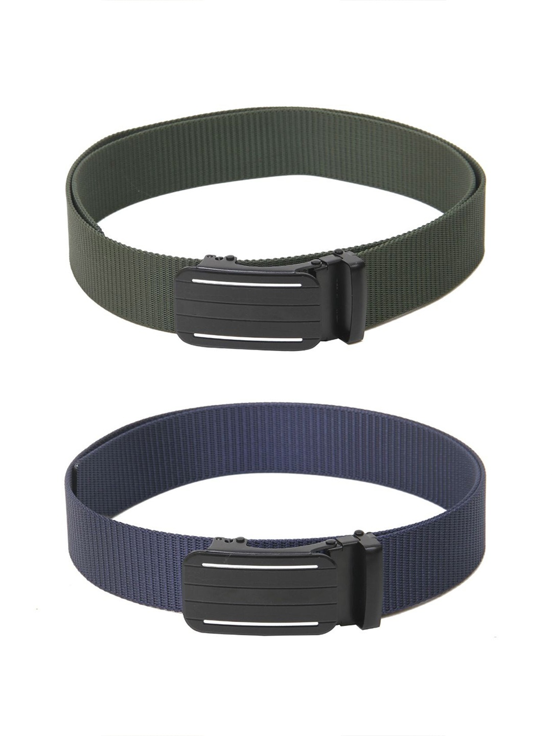 

Calvadoss Men Set Of 2 Textured Canvas Belt, Green