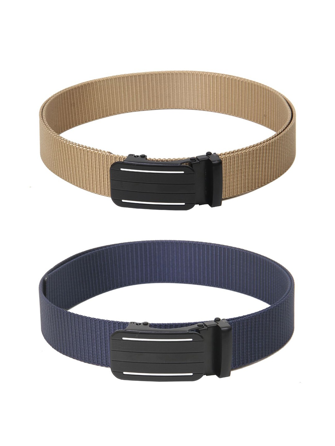 

Calvadoss Men Set of 2 Textured Belts, Beige