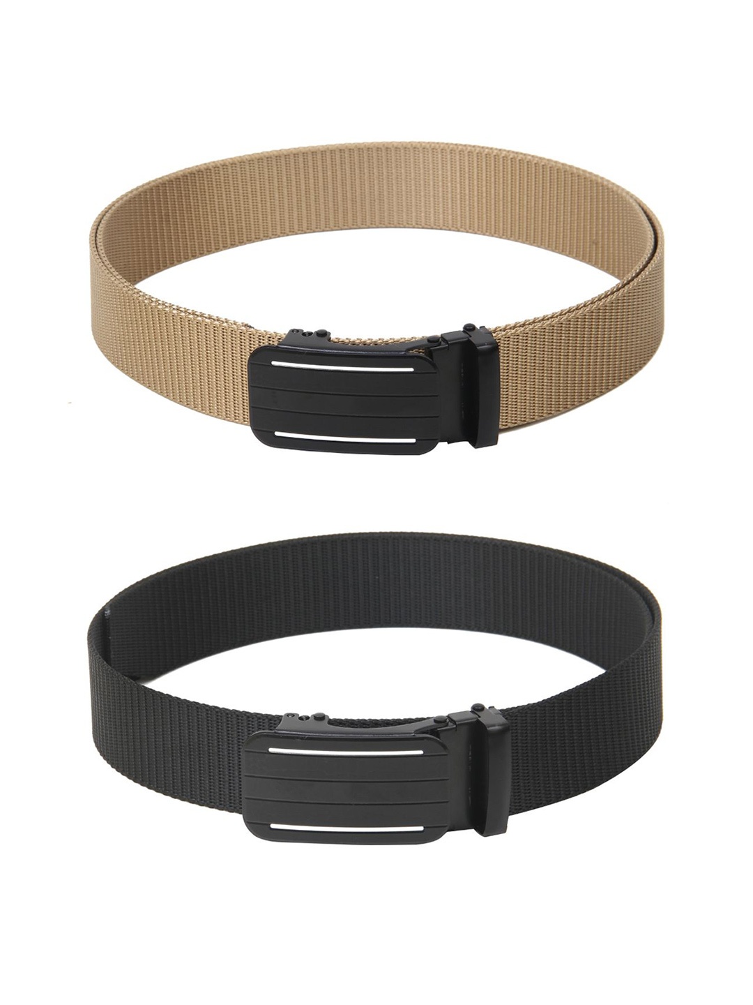 

Calvadoss Men Set Of 2 Textured Canvas Belt, Beige