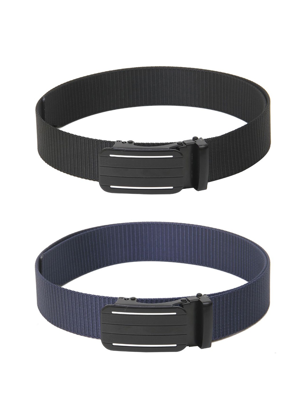 

Calvadoss Men Set Of 2 Textured Canvas Belt, Black