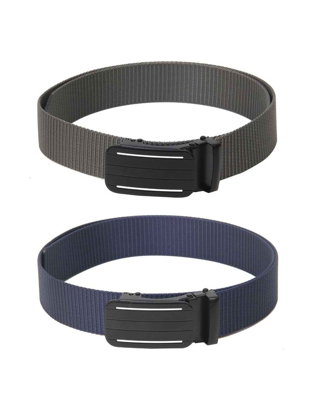 

Calvadoss Men Set Of 2 Textured Belts, Grey
