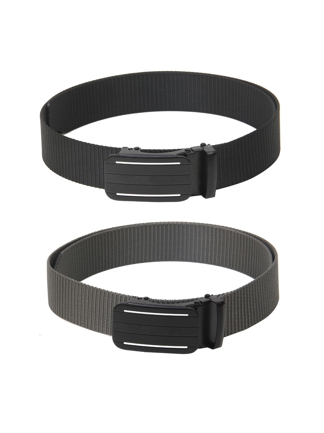 

Calvadoss Women Set Of 2 Textured Belts, Black