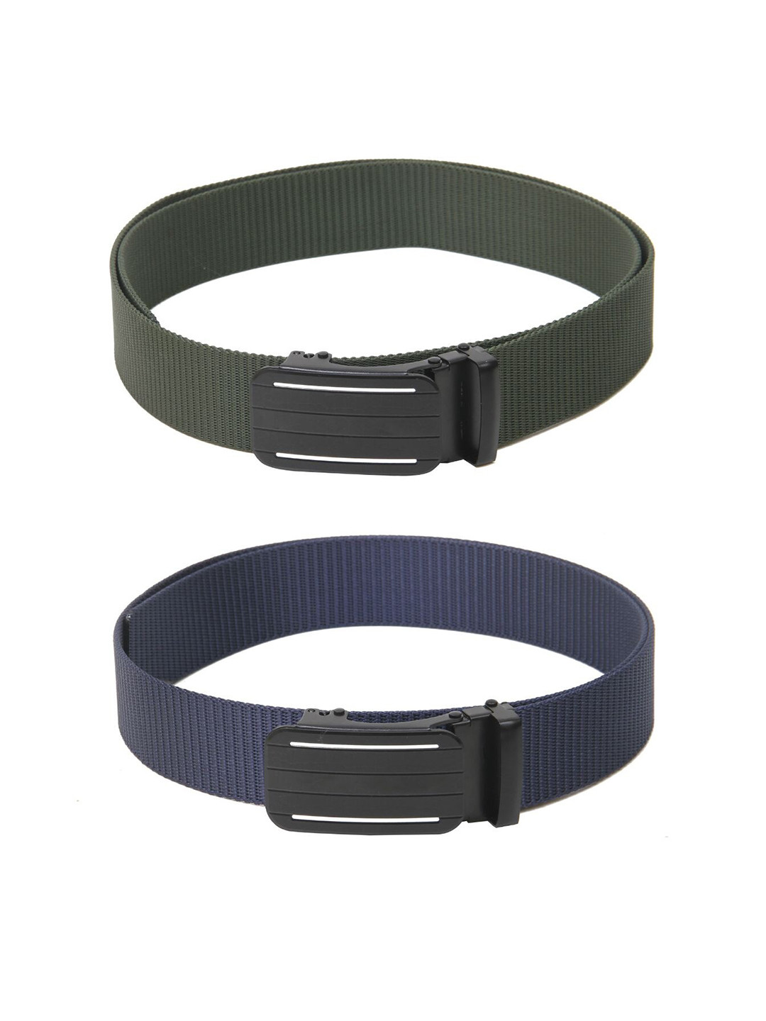 

Calvadoss Women Set Of 2 Textured Belts, Green