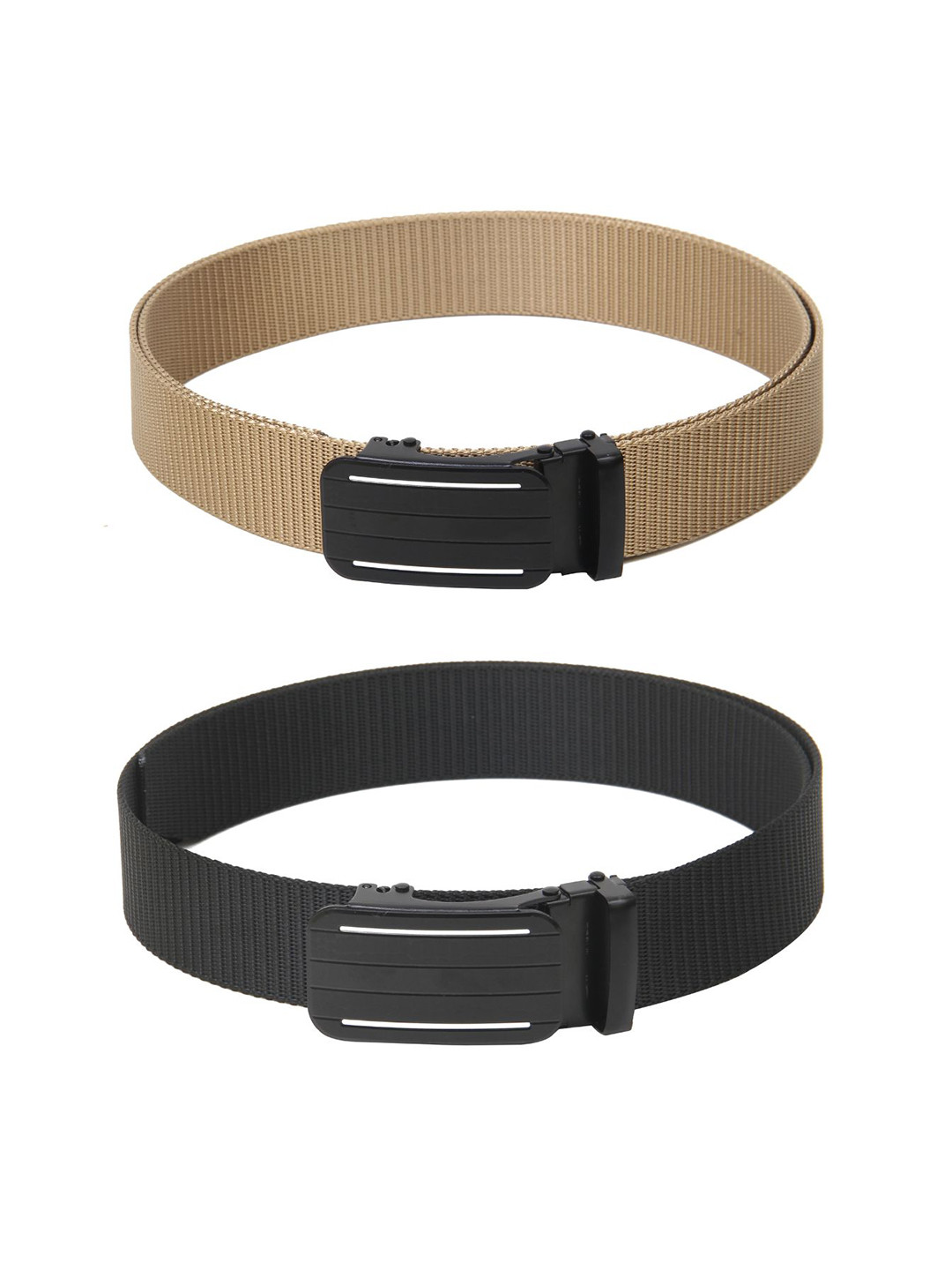 

Calvadoss Women Set Of 2 Textured Belts, Beige