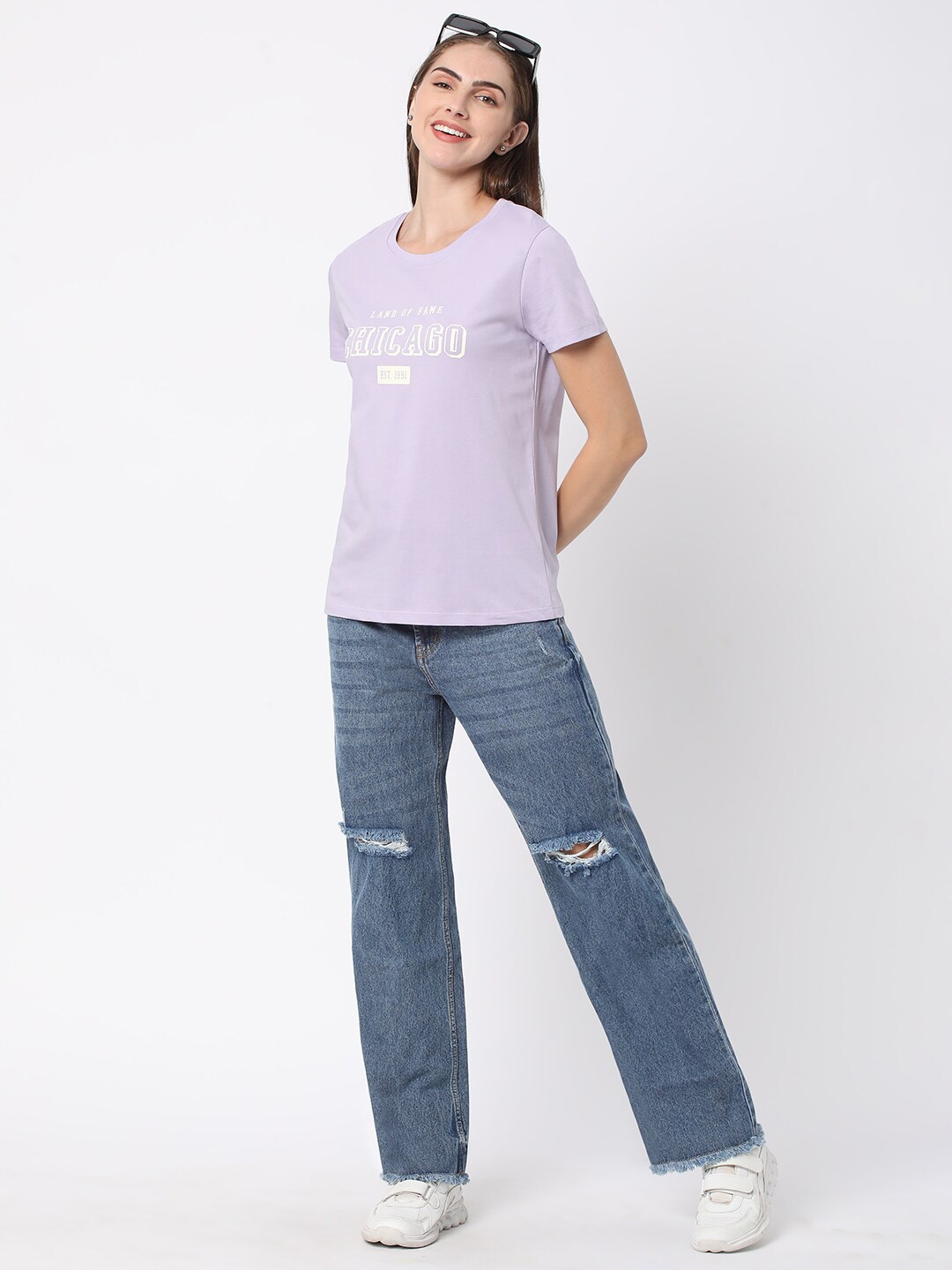 

R&B Women Typography Printed T-shirt, Purple