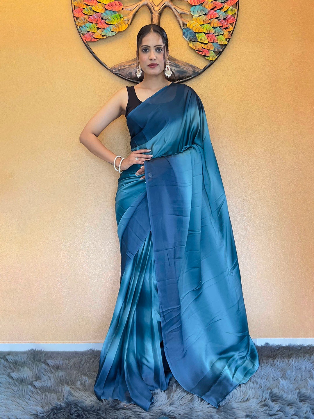 

Mitera Ombre Dyed Saree, Blue