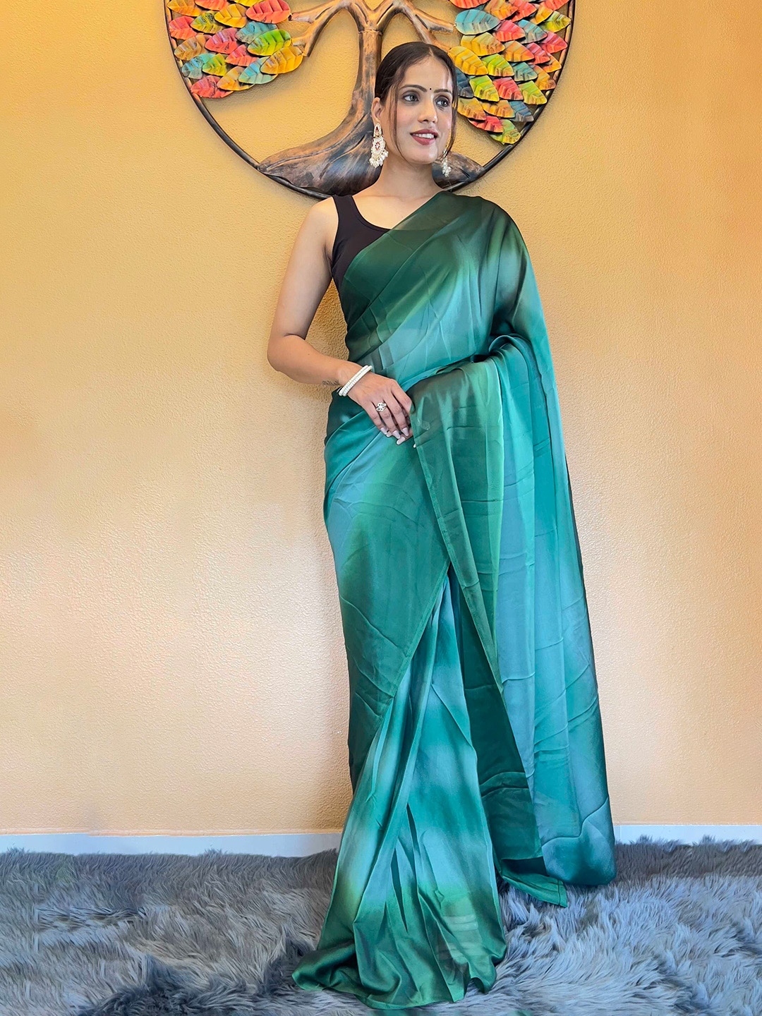 

Mitera Green Ombre Ready to Wear Saree