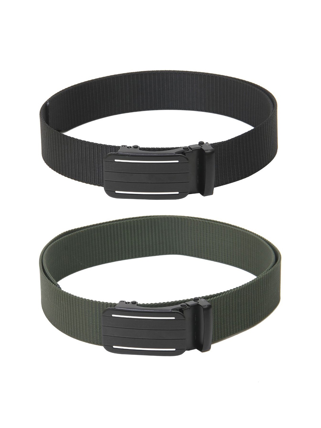 

Calvadoss Boys Set Of 2 Textured Canvas Belts, Black