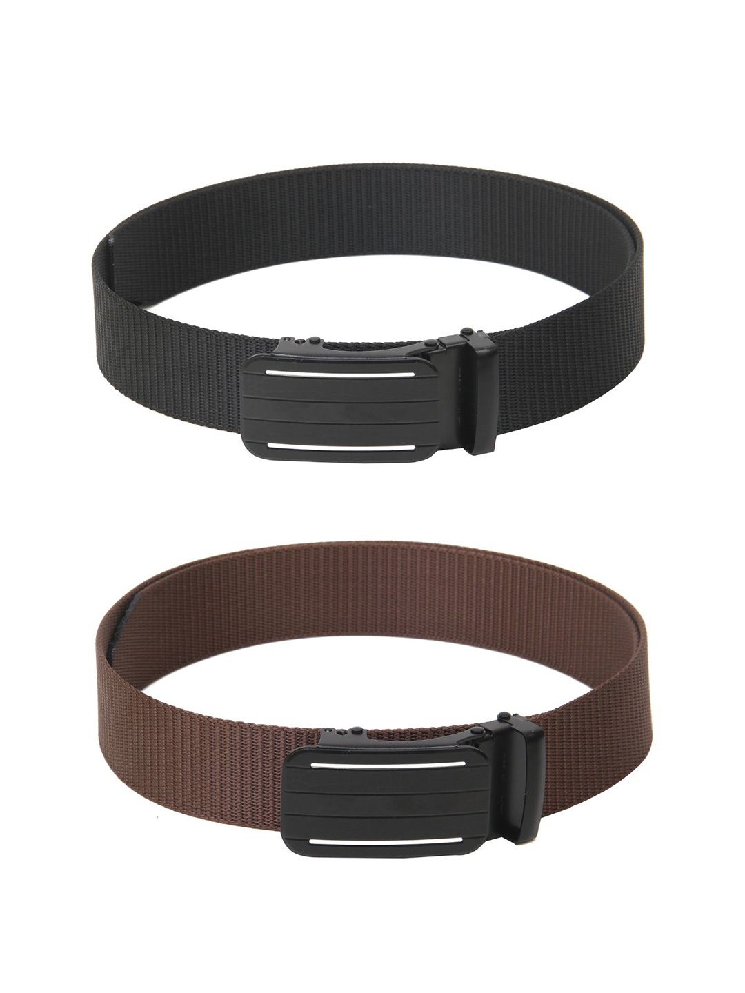 

Calvadoss Boys Set Of 2 Textured Belts, Black