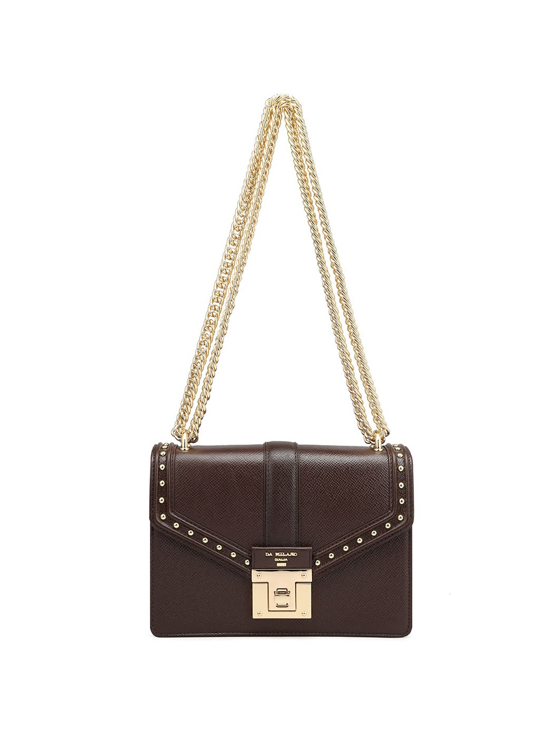

Da Milano Structured Leather Sling Bag, Brown