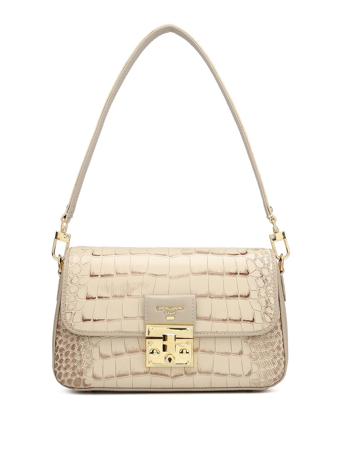 

Da Milano Textured Leather Structured Shoulder Bag, Off white