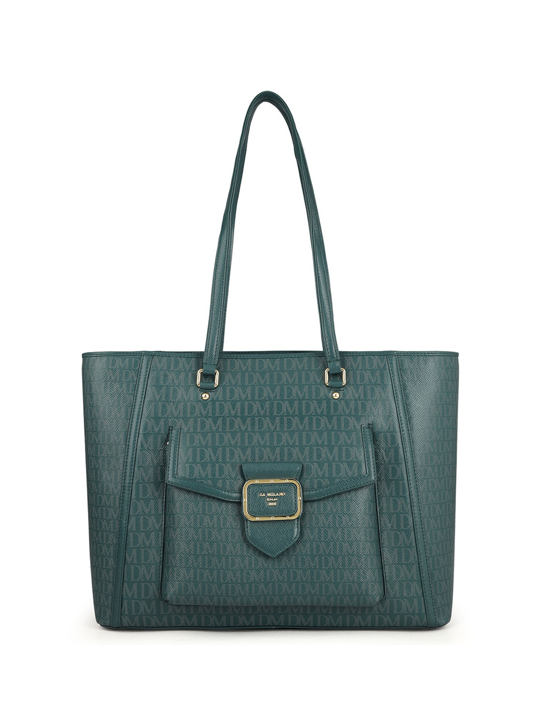 

Da Milano Textured Leather Structured Shoulder Bag, Blue