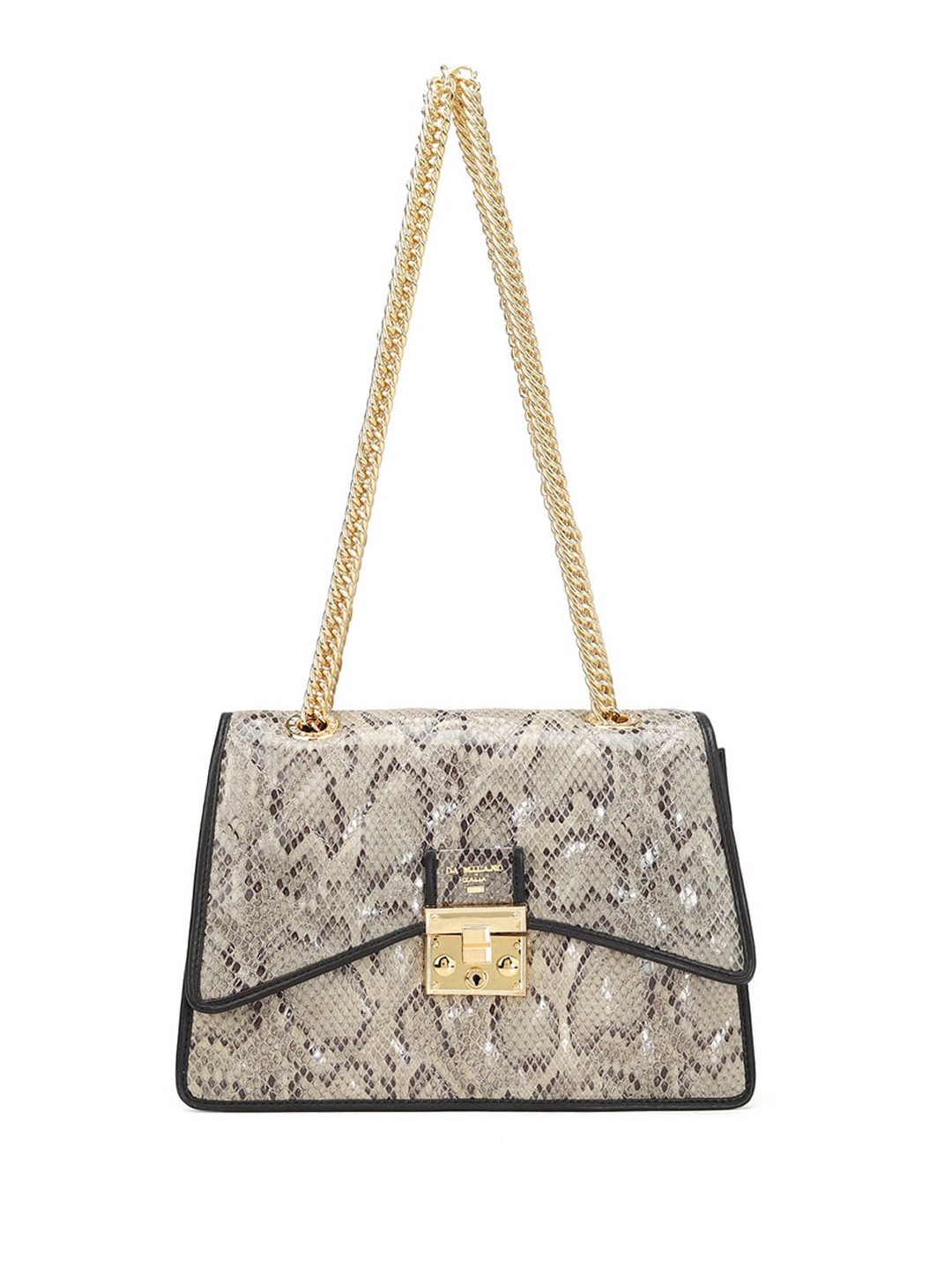 

Da Milano Animal Textured Leather Structured Sling Bag, Off white