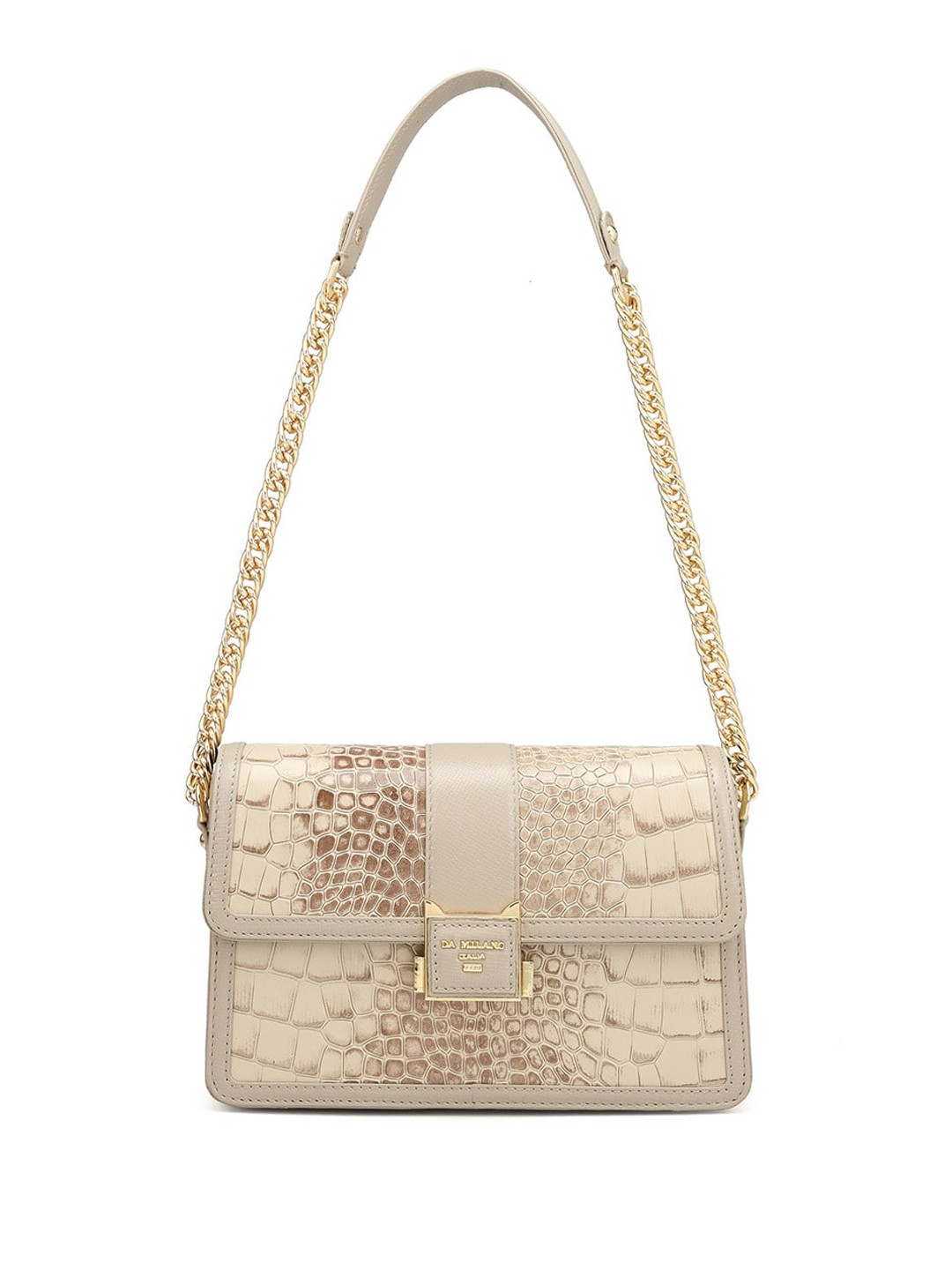 

Da Milano Textured Leather Structured Sling Bag, Off white