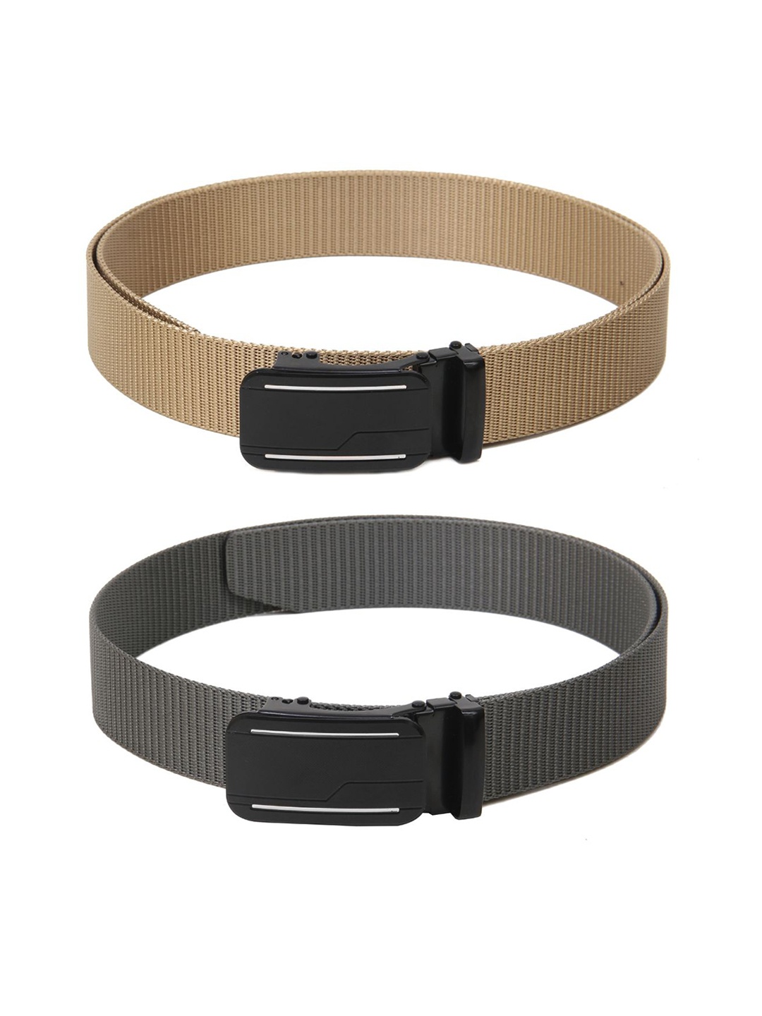 

Calvadoss Men Set Of 2 Textured Belt, Beige