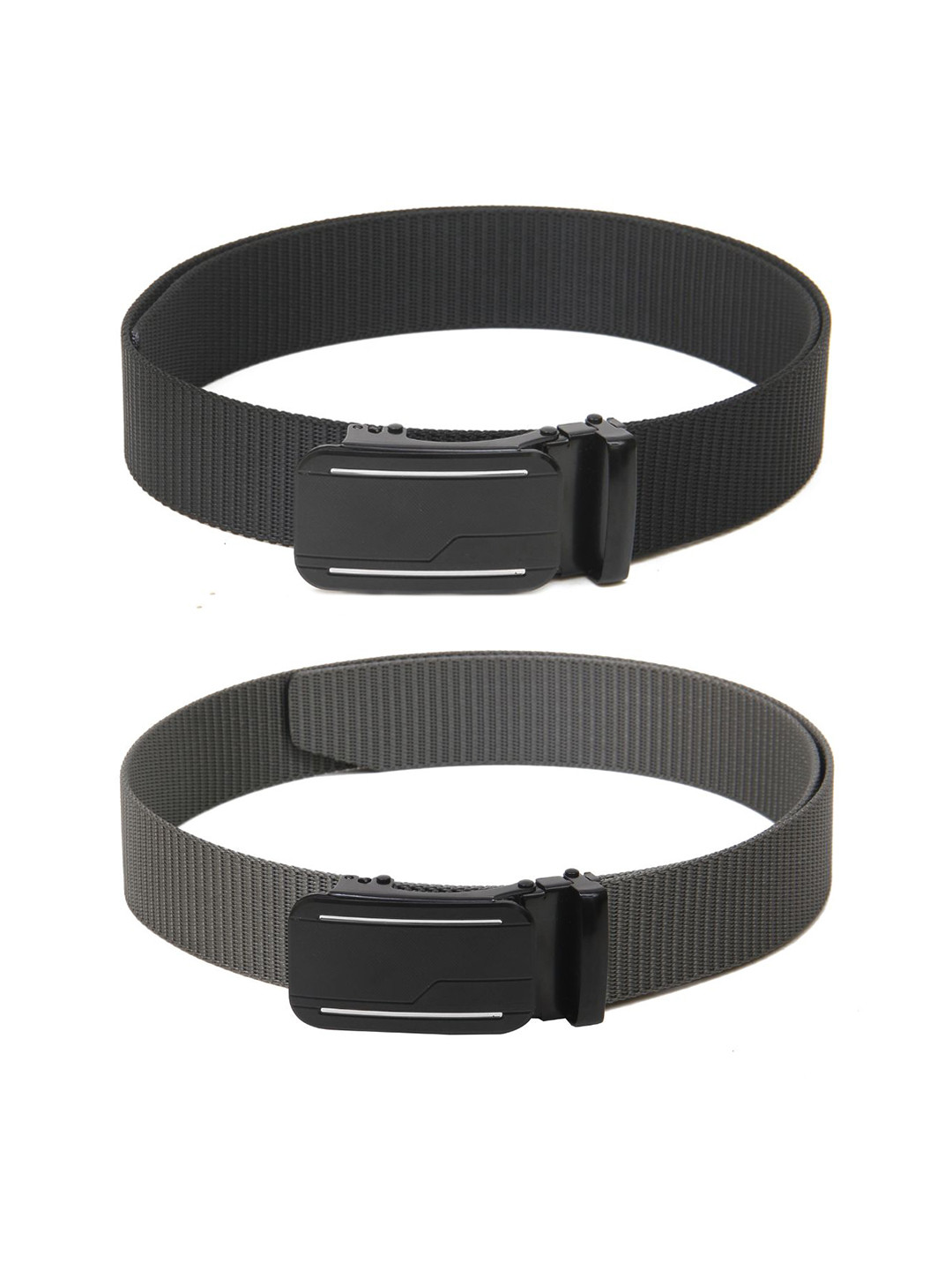 

Calvadoss Men Set Of 2 Textured Canvas Belt, Black