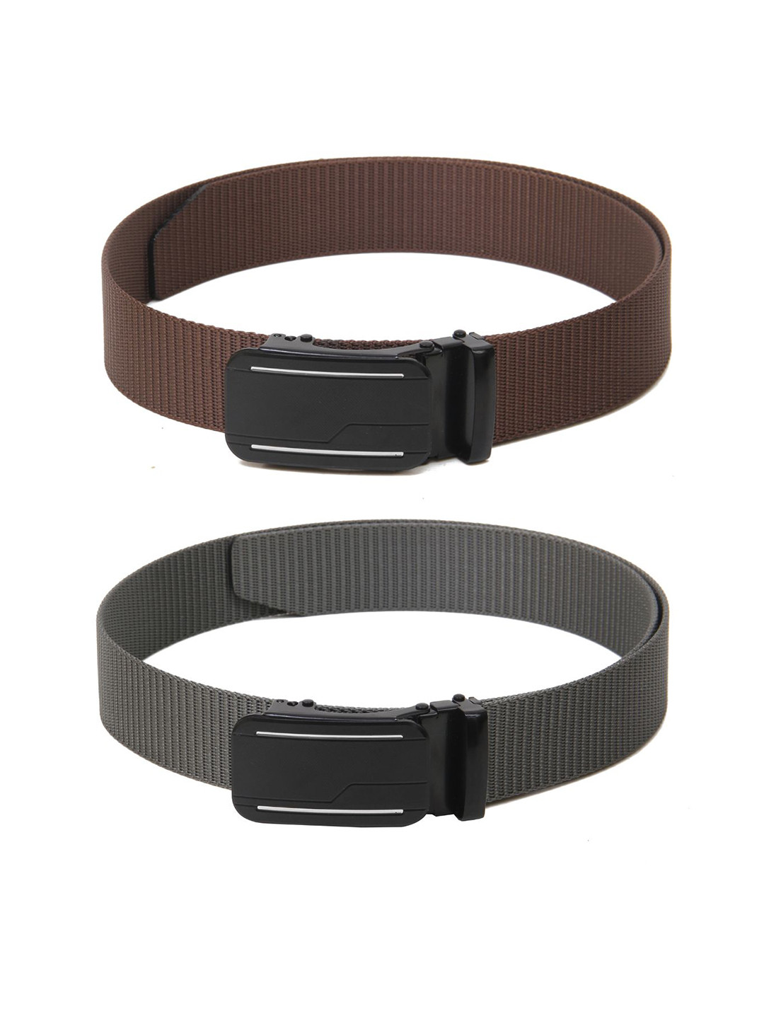 

Calvadoss Men Set of 2 Textured Belts, Brown