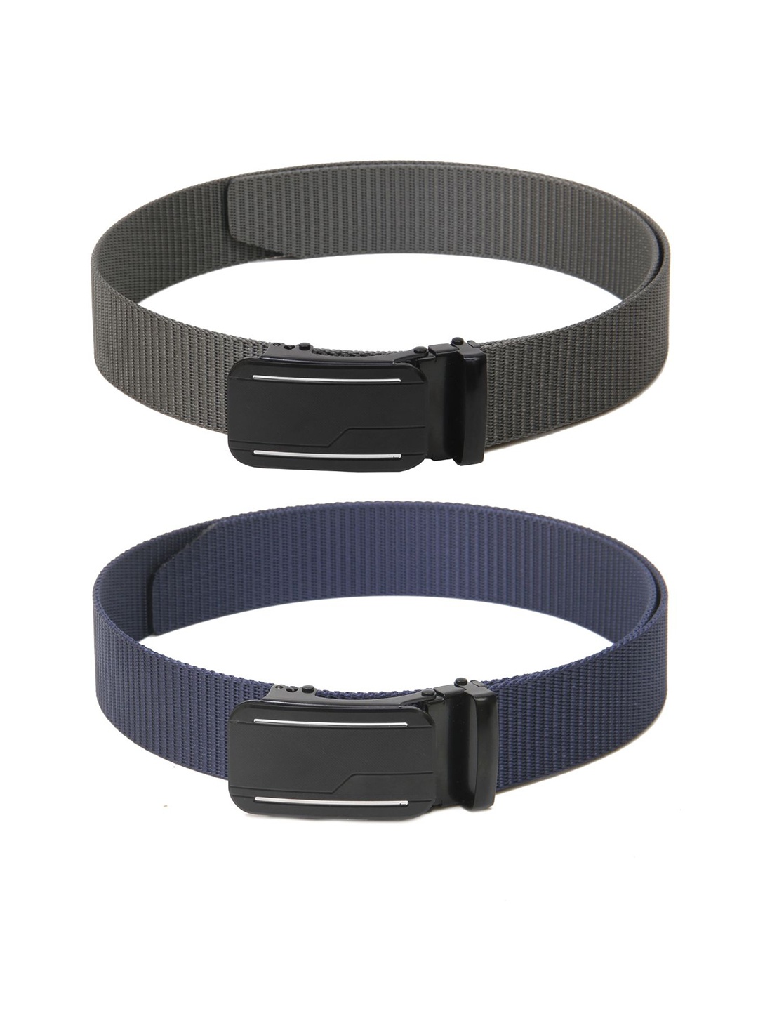 

Calvadoss Men Set of 2 Textured Belts, Grey