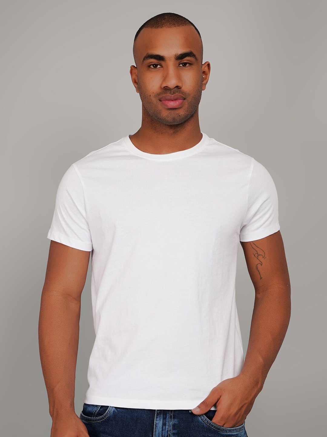 

TIM PARIS Cotton Regular Fit T-shirt, White