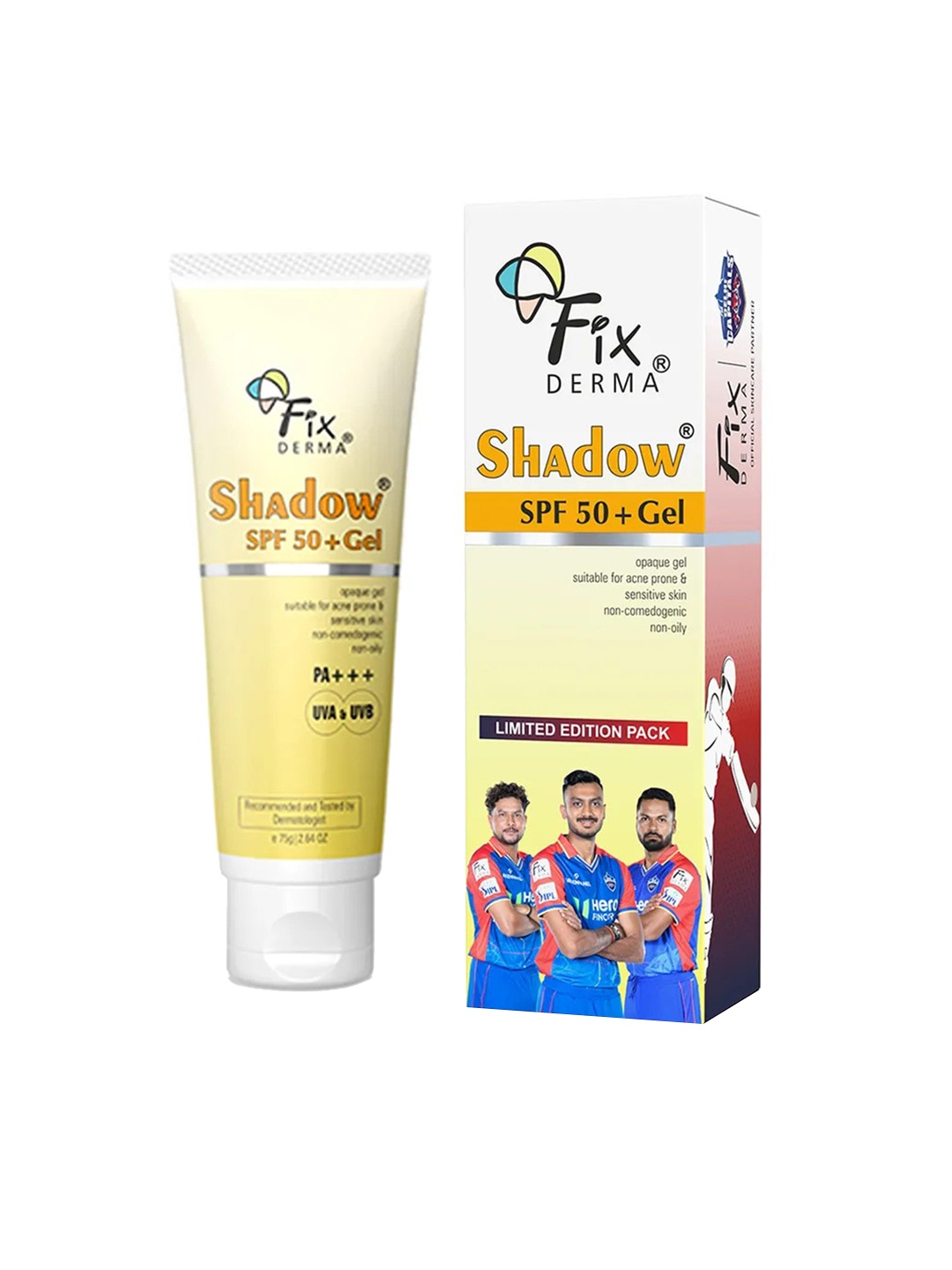 

FIXDERMA Shadow Sunscreen For Oily Skin SPF 50+ Gel - Acne Prone-75g, Yellow