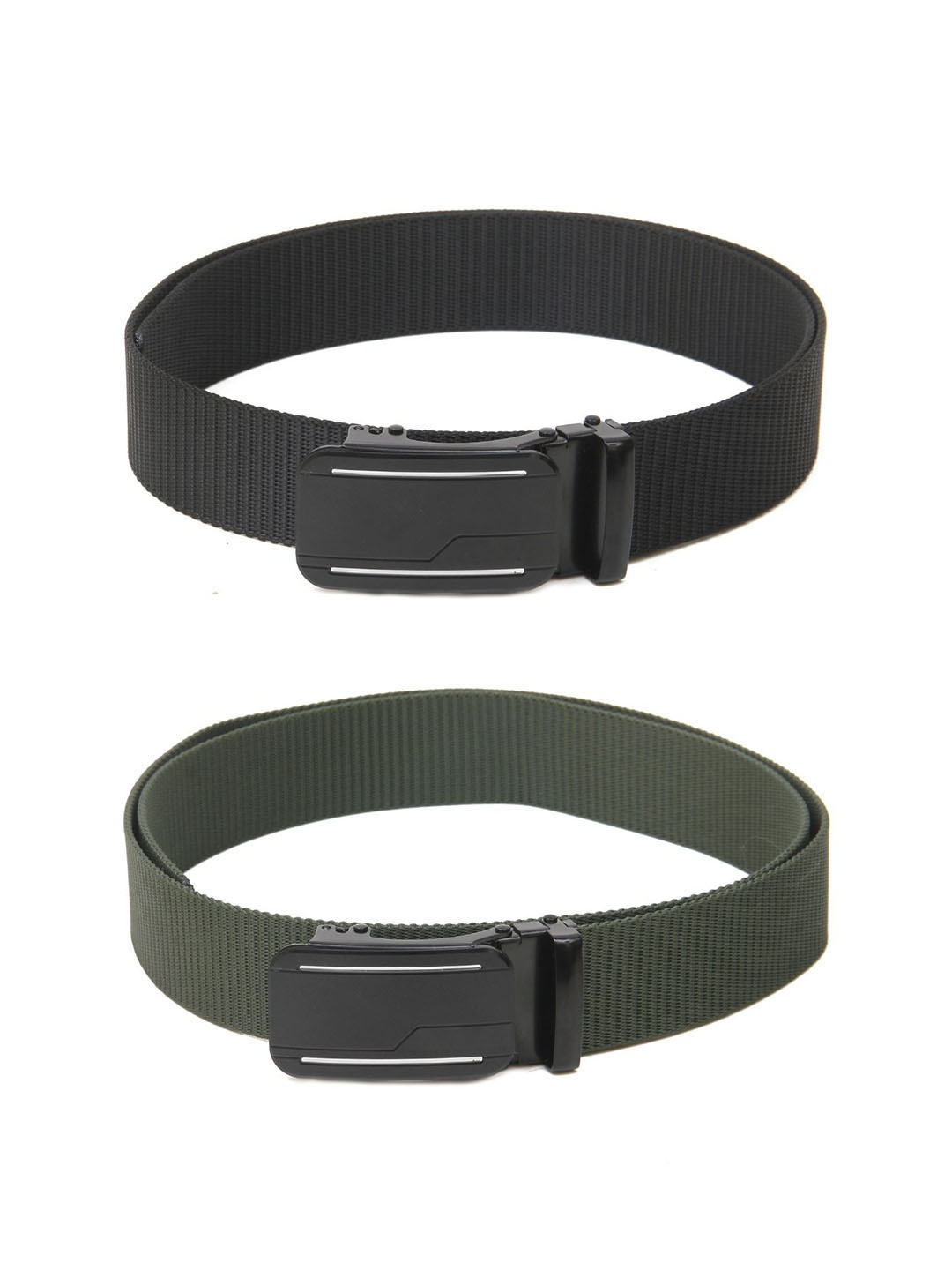 

Calvadoss Girls Set Of 2 Textured Canvas Belt, Black