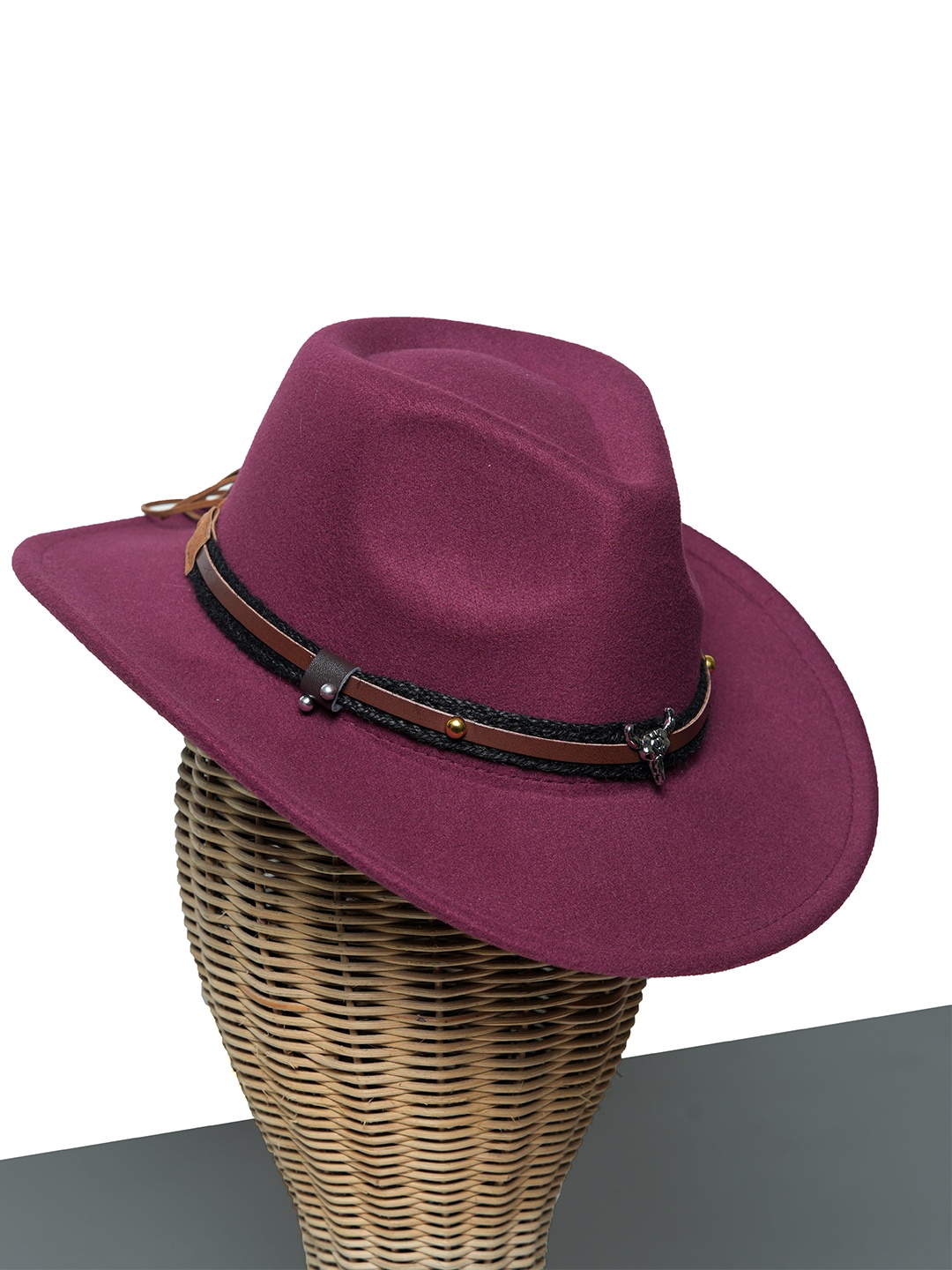 

CHOKORE Men Cowboy Hat, Burgundy