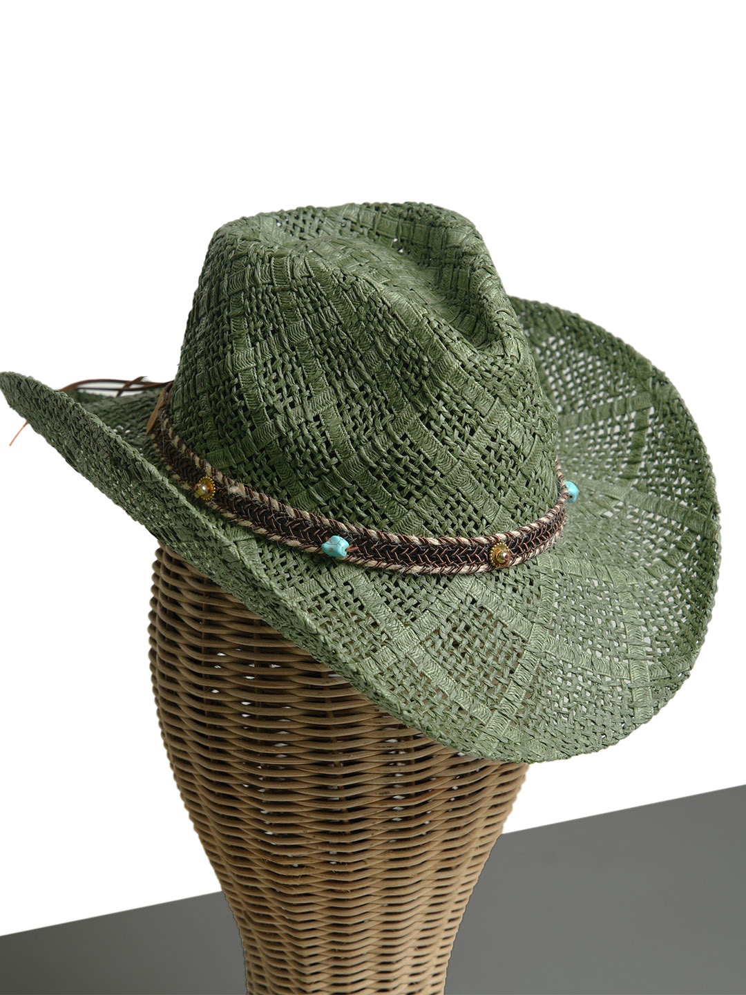 

CHOKORE Men Self Design Sun Hat, Green