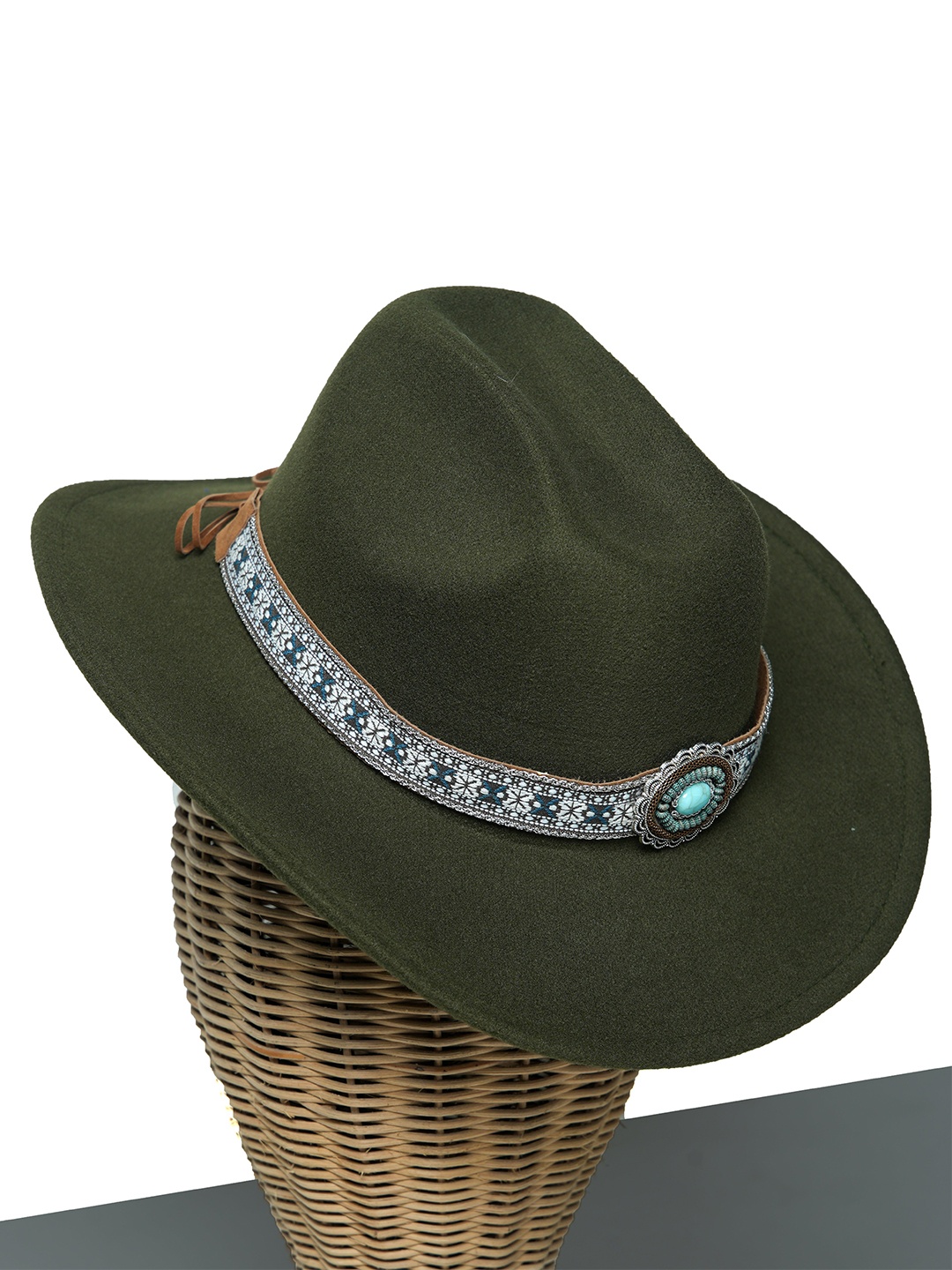 

CHOKORE Men Tibetan Cowboy Hat, Green