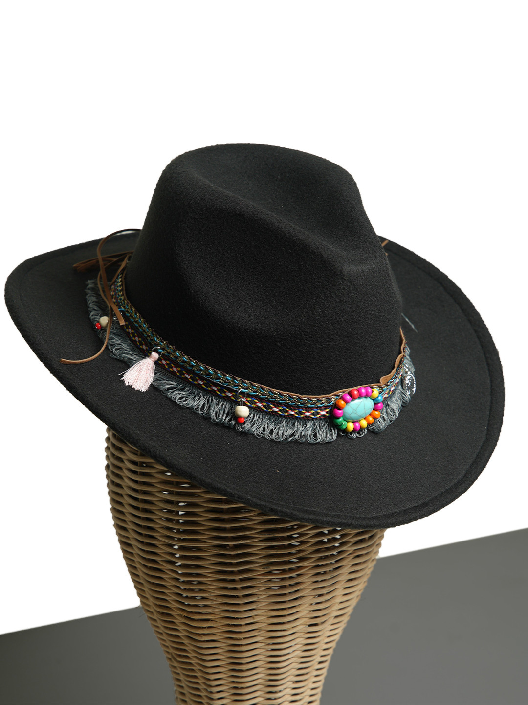 

CHOKORE Men Sun Hat With Embellished Detail, Black