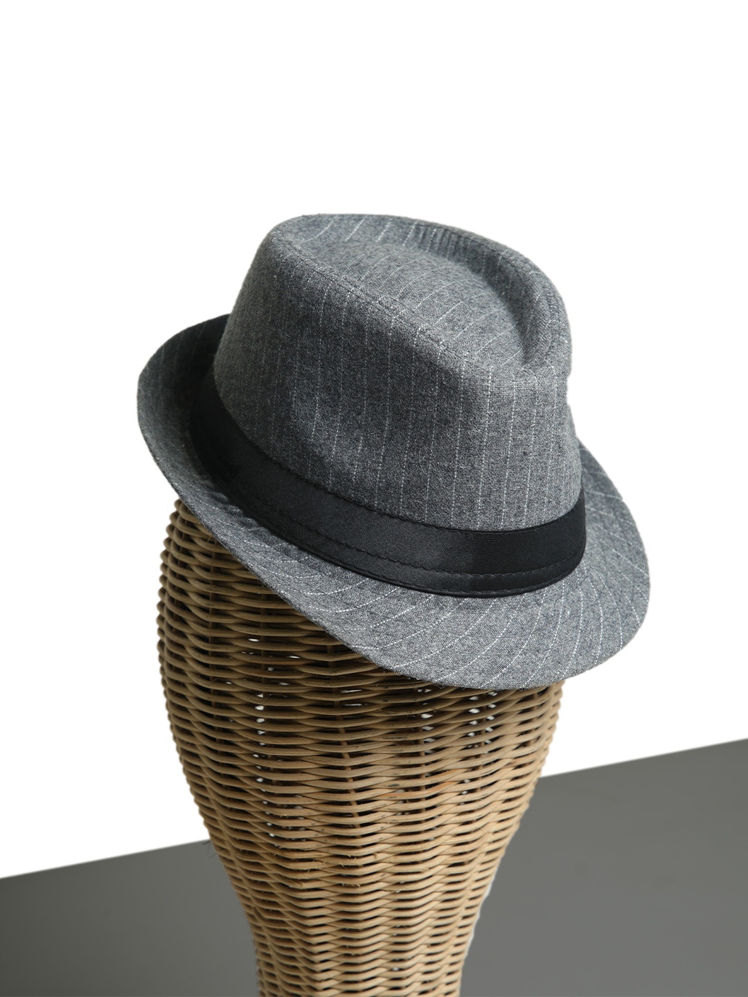 

CHOKORE Men Striped Fedora Hat, Grey