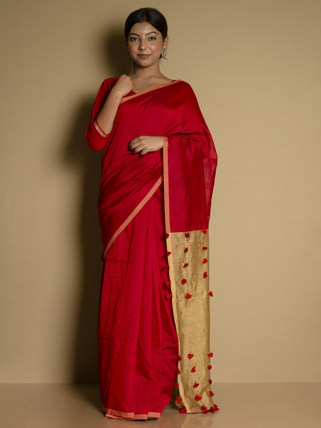 

SARIKA Woven Design Saree, Beige