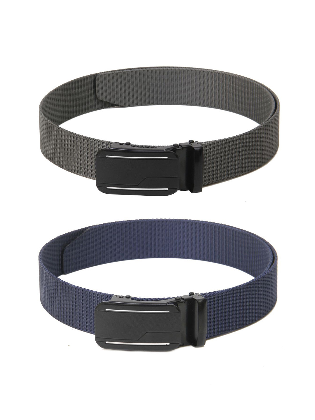 

Calvadoss Women Set of 2 Textured Belts, Grey