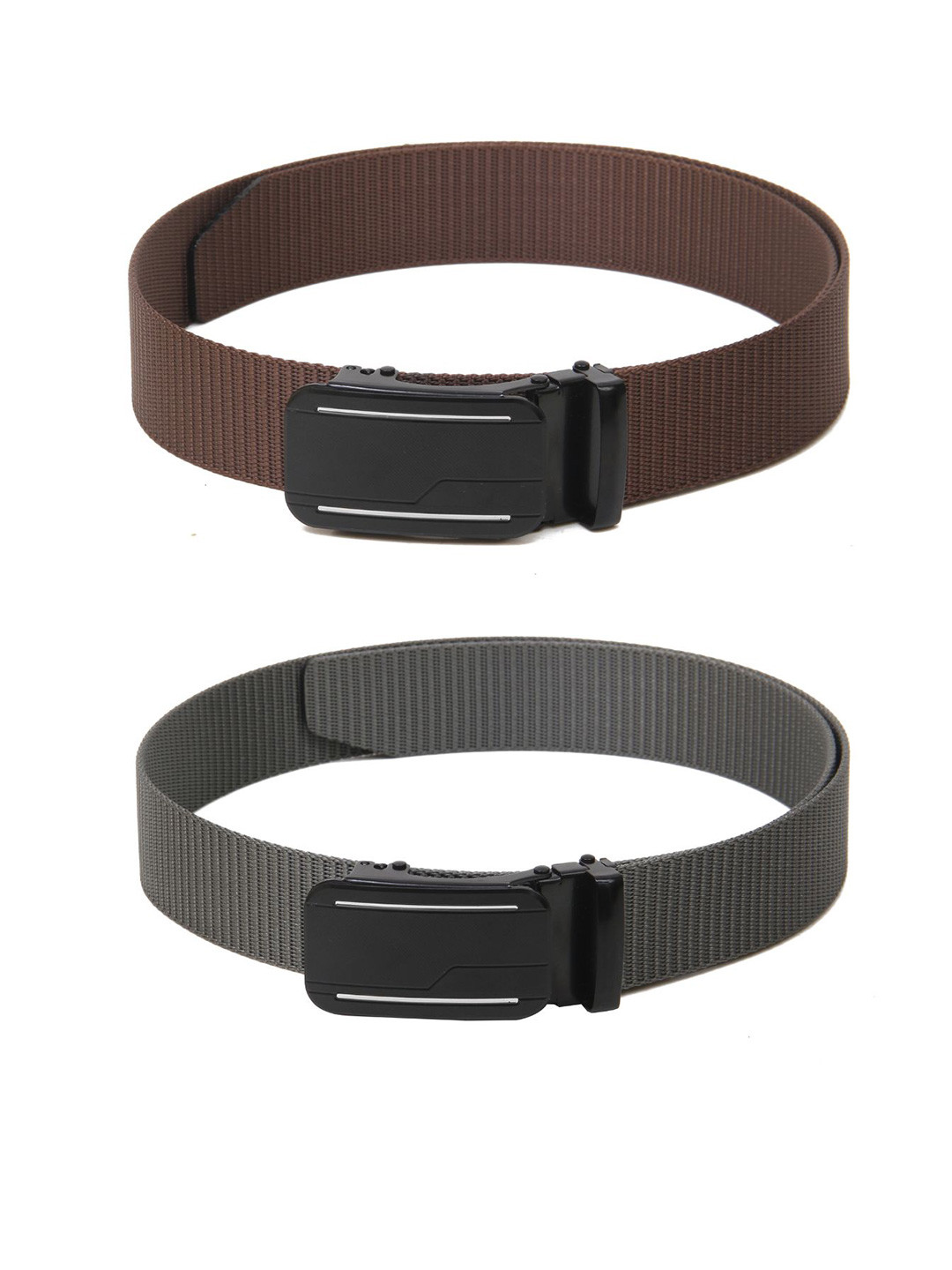 

Calvadoss Women Set Of 2 Textured Canvas Belts, Brown