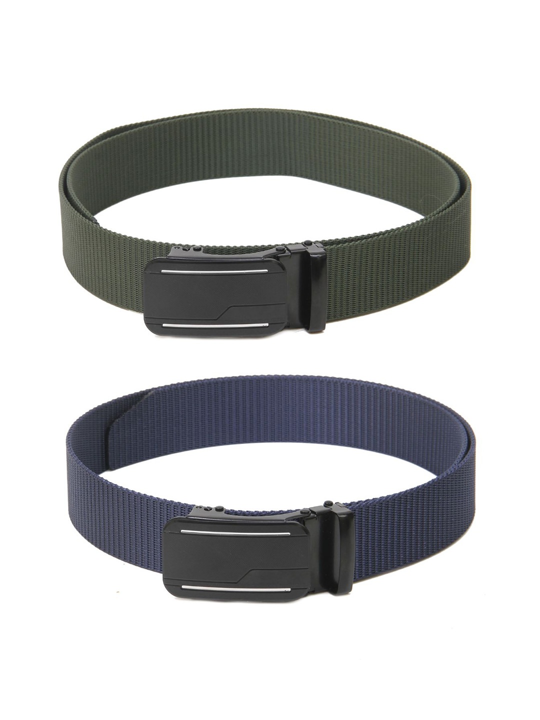 

Calvadoss Women Set Of 2 Textured Canvas Belt, Green