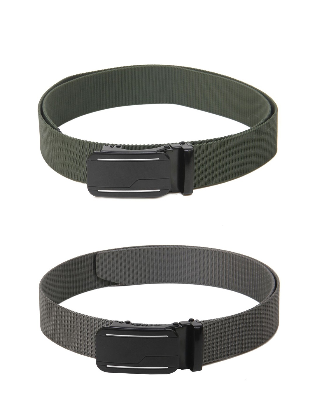 

Calvadoss Women Set Of 2 Textured Belts, Green