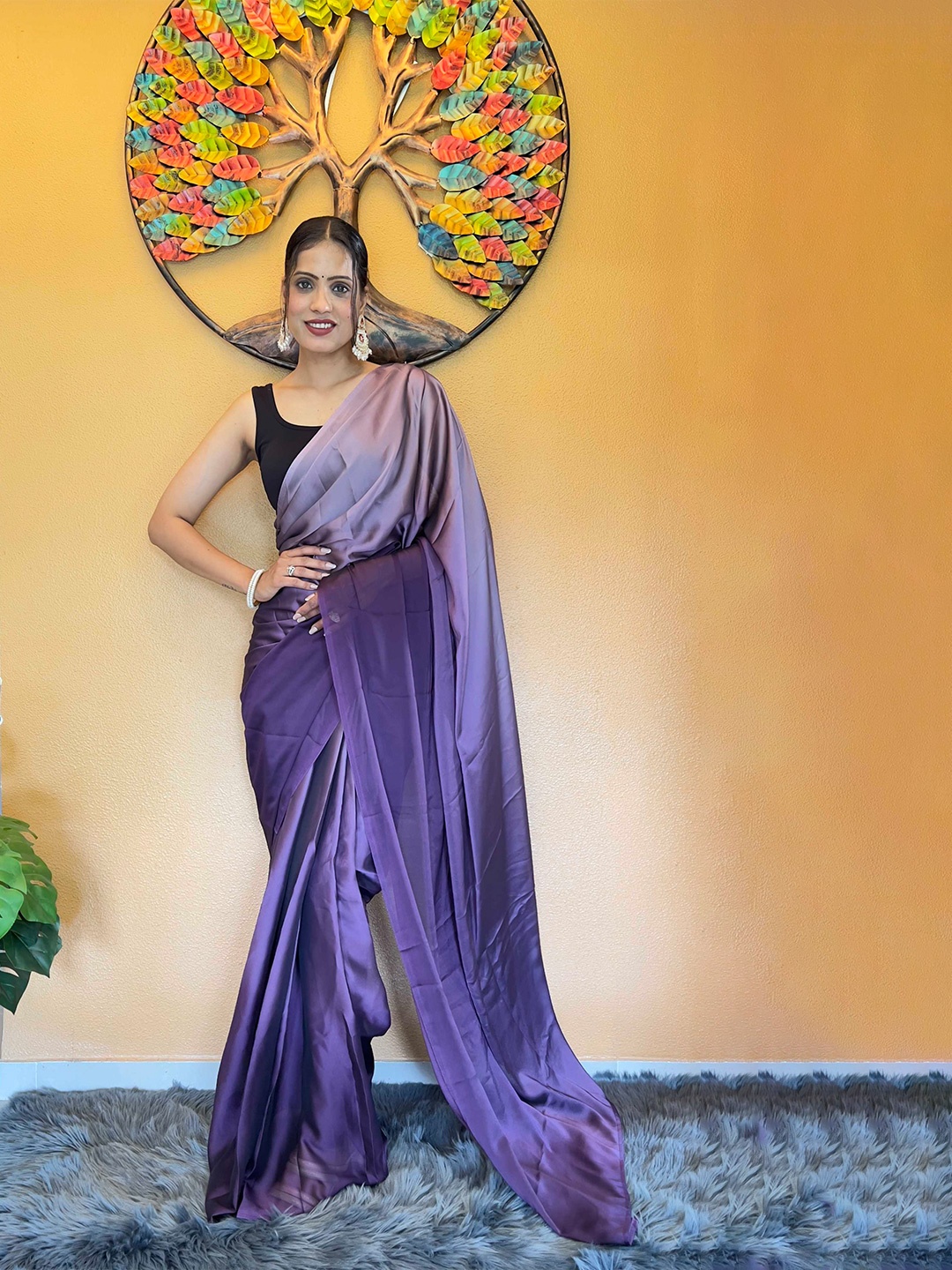 

Mitera Ombre Dyed Ready To Wear Saree, Purple