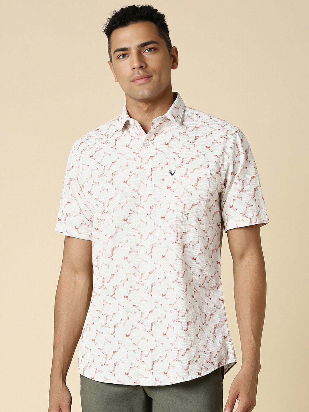 

Allen Solly Slim Fit Conversational Printed Cotton Casual Shirt, White