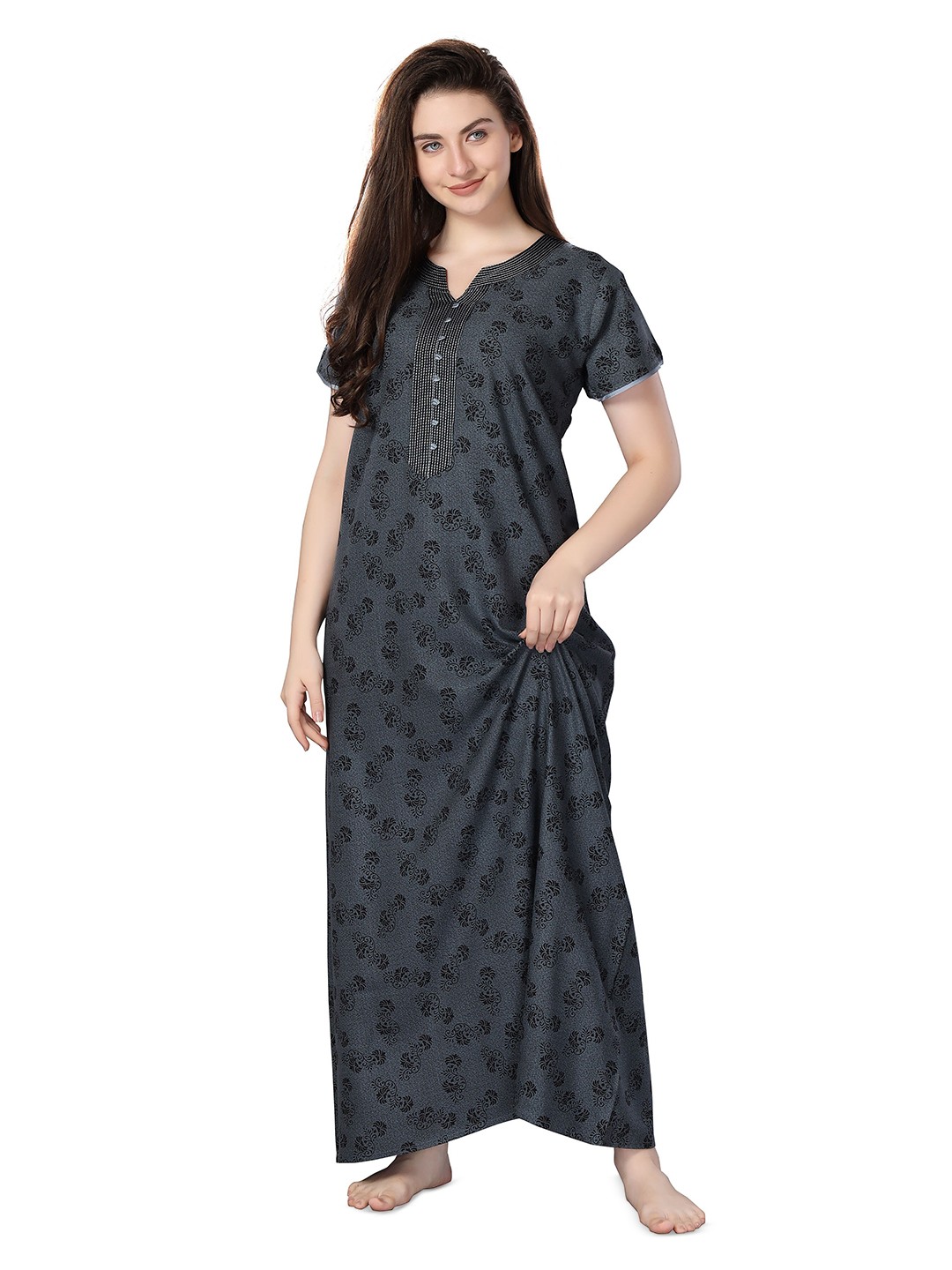 

Soulemo Floral Printed Maxi Nightdress, Grey