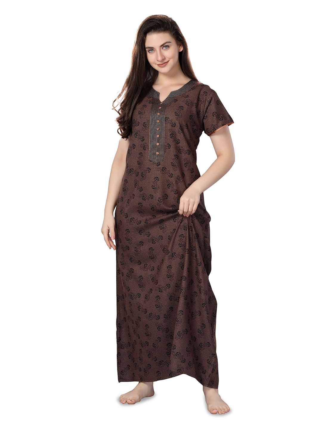 

Soulemo Floral Printed Maxi Nightdress, Brown