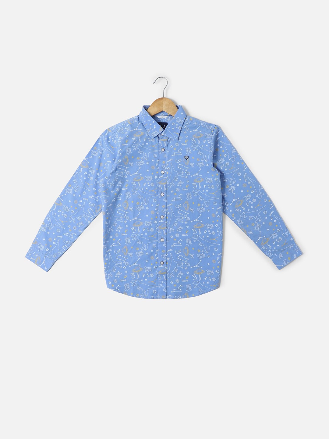 

Allen Solly Junior Boys Slim Fit Printed Cotton Casual Shirt, Blue